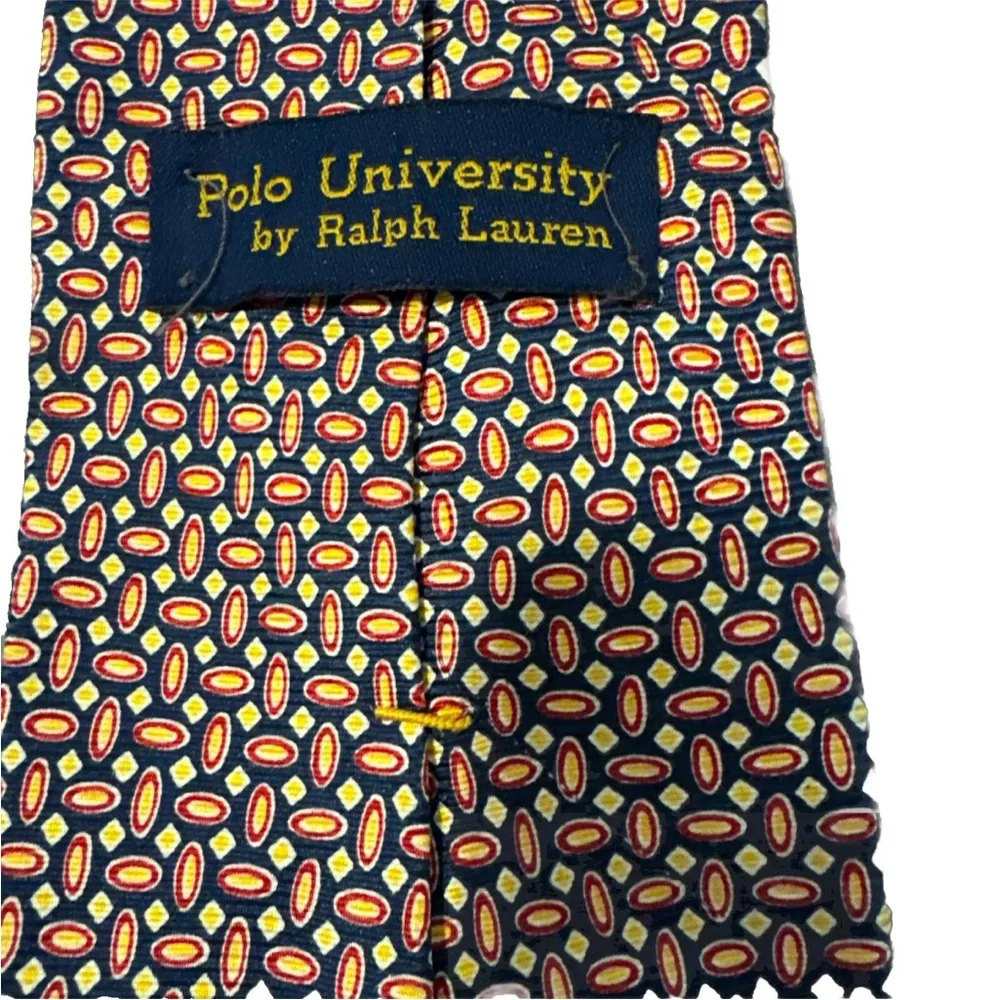 POLO University Ralph Lauren‎ Silk Tie Elegant Brown Patterned Men